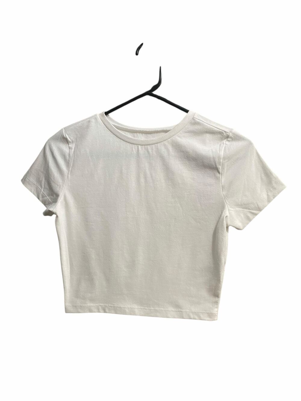 Wild Fable Cropped T-Shirt Juniors Small White Short Sleeves Basic Tee